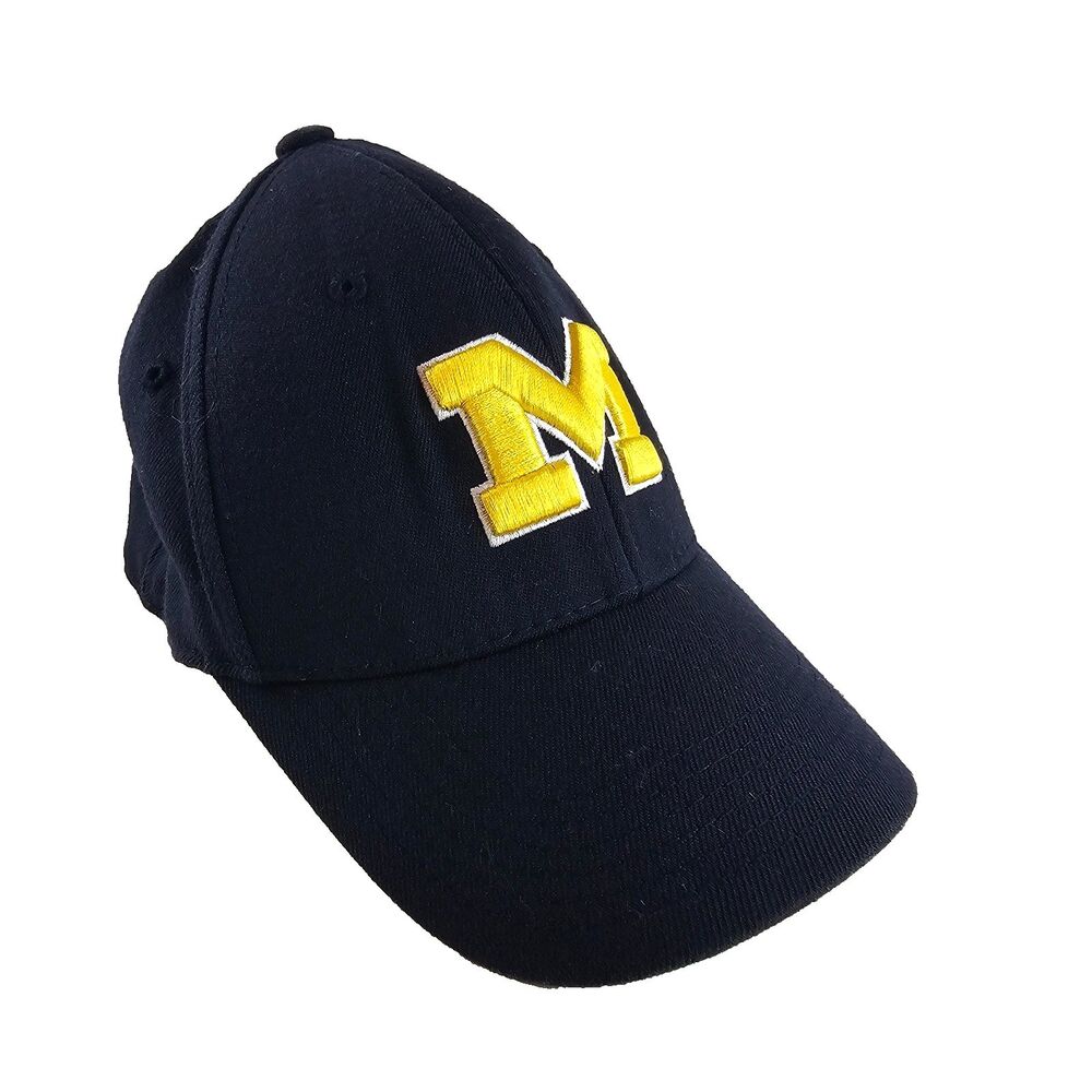 Michigan Wolverines Top of the World Hat Mens Navy Memory Fit Stretch NCAA Cap